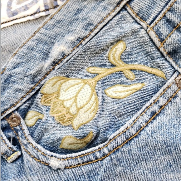 Z Cavaricci Vintage Embroidered Cropped Jeans - Picture 5 of 9